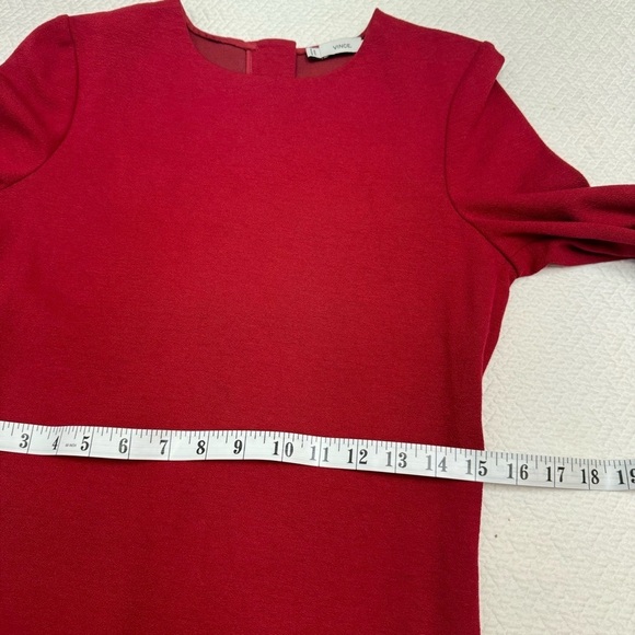 Vince Burgundy Red Shift Dress 3/4 Sleeves Round Neck Size S - Picture 11 of 14